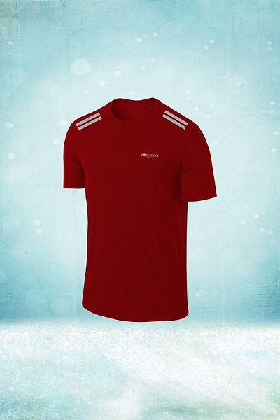 POSEIDON STORM Tricou pentru bărbați Burgundy Dri-Fit Sportsman - Gâtul turnat, fără imprimare, XL-10XL (4XL-10XL)