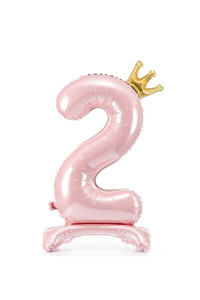 Öztürkpartievi Pembe Taçlı Rakam Balon 34inç