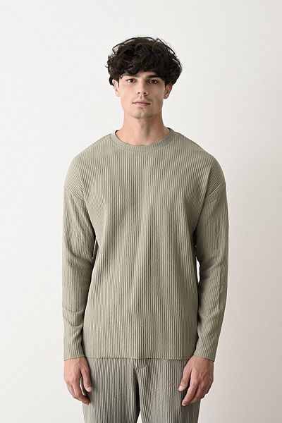 İLKCET MODA Ανδρικό φούτερ με ραβδώσεις Oversize - Άνετη εφαρμογή