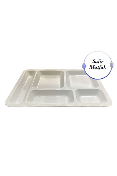 Gül Plastik 5-Eye White Table D'Hôte Plate, Table D'Hôte, Table D'Hôte