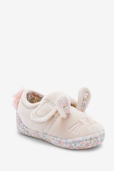 Next Baby Cream Rabbit Banded Slippers Home Nursery Shoes