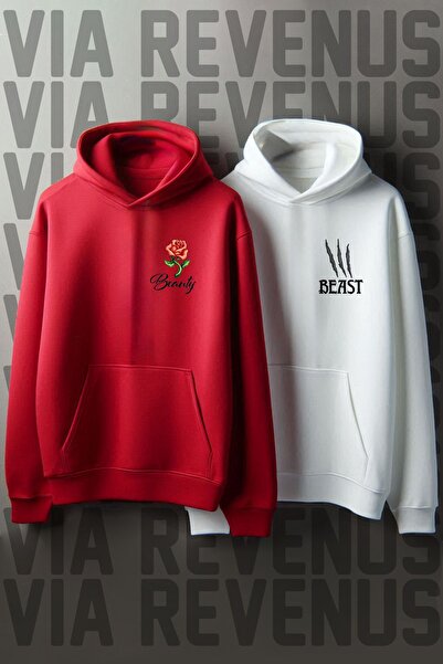 Vordevia سويت شيرت Dear كبير الحجم - مطبوع عليه الجمال والوحش