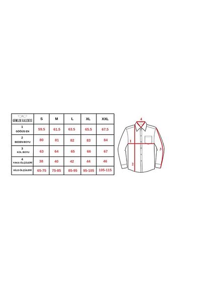 GÖMLEK GALERİSİ Men's Shirt - Classic Relaxed Fit, Plaid Cotton, Long Sleeve