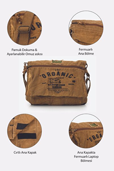 Old Cotton Casual Shoulder Bag Cotton Postman Laptop School Travel Daily Vintage Retro - Mulater Bag 8128