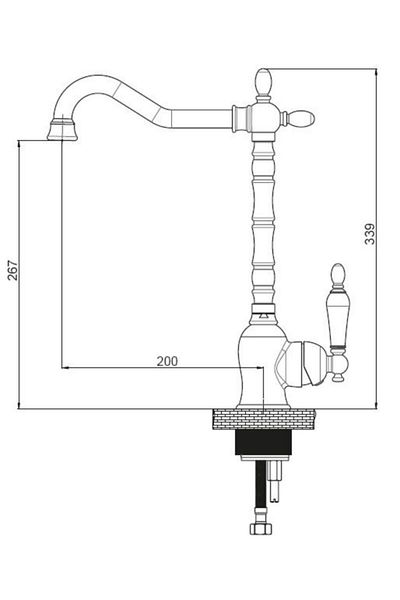 GPD Retro Chrome SinGle Body Sink Faucet - Mte180