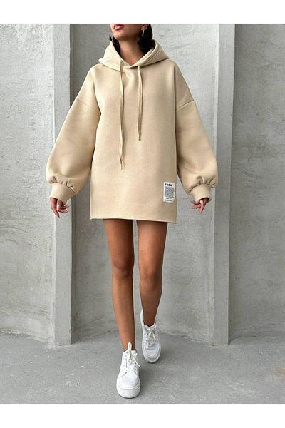 İLKCET MODA Oversize μακριά γυναικεία φούτερ με κουκούλα