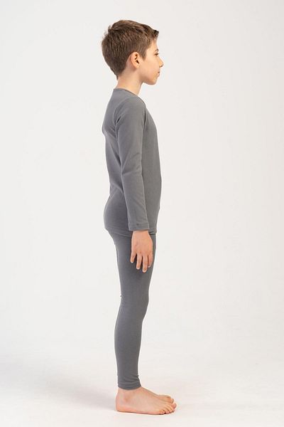C&City Boy's Thermal Suit - Long Sleeve, Crew Neck, Smoke 405160