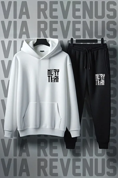 Vordevia Muay Thai Printed Unisex Wide Fit Soft Fabric Hooded Tracksuit Set