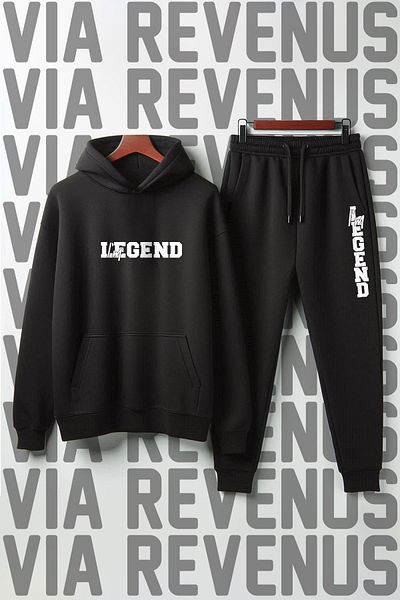 Vordevia I'M Legend / I'M Legend Printed Unisex Wide Fit Soft Fabric Hooded Tracksuit Set