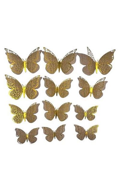 Öztürkpartievi 3D Butterfly Ornament Glitter Paper