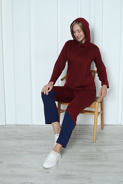 MİNTONSPORT Comfortable Hooded Embroidered Sweatshirt - Handwritten
