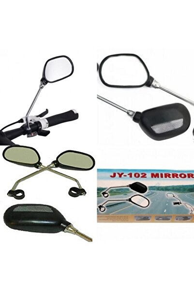 Jing-Yi Bisiklet Ayna Kelepçeli Krom Ayaklı Reflektörlü Jy 102 Takım (sağ Sol)