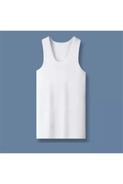 QKK White Men's Tank Top - 6-Piece Lycra Cotton, Q.U.O1.K.0K.A0.K.6O.T.A6