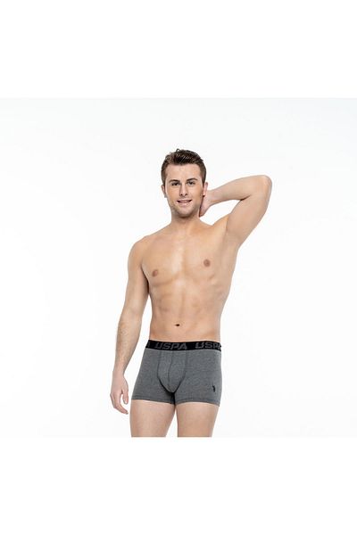U.S. Polo Assn. Ανδρικό Boxer Σετ 3 τεμαχίων - Βαμβακερό και Lycra, Μαύρο και Ανθρακί