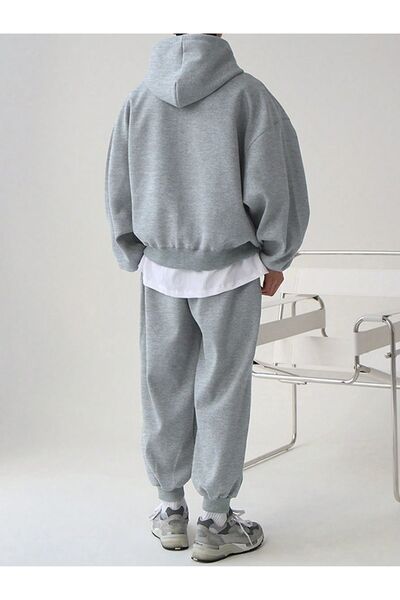 PENTHİLUS Hooded Oversize Sweatshirt and Black Tracksuit Set