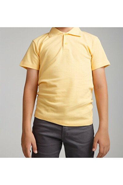 QKK Tricou Lacoste cu mânecă scurtă cu gât polo galben - Uniformă școlară