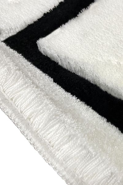 Chilai Home Quadrato Black Set de 3 - Covoraș de baie din acril lavabil cu bază anti-alunecare