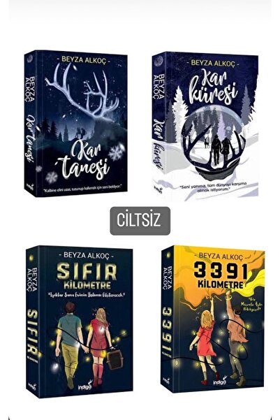 İndigo Kitap Kar Küresi-kar Tanesi- 3391 Km - Sıfır Kilometre 4 Kitap Set