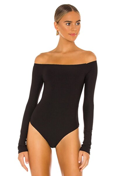 Nsb Tasarım Women's Open Shoulder Double Layer Silk Jersey Bodysuit