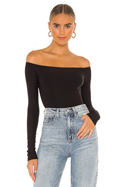 Nsb Tasarım Women's Open Shoulder Double Layer Silk Jersey Bodysuit