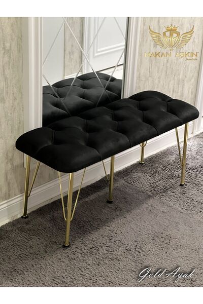 BY HAKAN AŞKIN Gold Metal Ayaklı 100 Cm Babyface Puf & Bench 2024