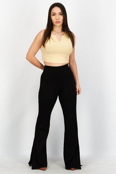 NA-KD Women Wide Leg Solid Pants, Black