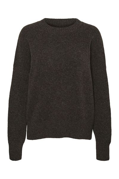 Vero Moda Strickpullover Locker geschnitten Rundhals Gerippte Ärmelbündchen Tief angesetzte Schulter Pullover