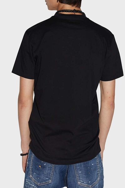 DSquared2 تي شيرت رجالي من القطن 100% برقبة دائرية وقصة عادية مع شعار S74GD1092 S23009 900