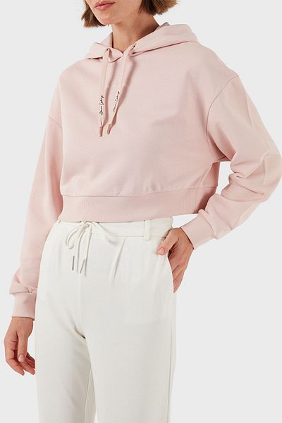 Armani Exchange Βαμβακερό φούτερ με κανονική εφαρμογή Crop - SWEAT 6DYM71 YJEEZ 14BQ