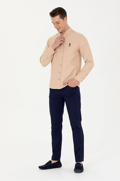 U.S. Polo Assn. US POLO ASSNMEN'S WOVEN TOP POCKET SLIM FIT TROUSERS - NAVY BLUE
