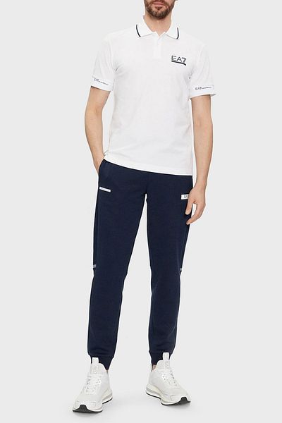 EA7 Logo Cotton Regular Fit Polo Neck T Shirt Men's POLO NECK T SHIRT 3DPF19 PJ04Z 1100