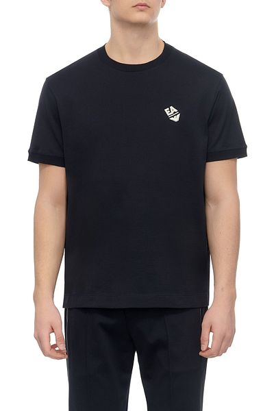 Emporio Armani Tricou pentru bărbați, din bumbac, cu logo-ul mărcii, cu croiala normală, albastru marin 3D1TN3 1JOCZ-0965