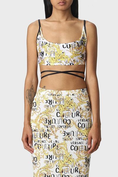 VERSACE JEANS COUTURE Μπάλα με μοτίβο δέσιμο με λεπτομέρειες TOP 74HAM231 JS178 G03