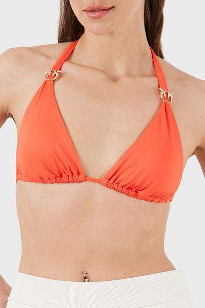 PİNKO Pinko Logo Halter Neck Bikini Top - Triangle Design103216 A0S7 B02
