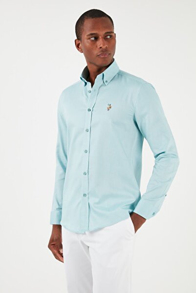 U.S. Polo Assn. Πουκάμισο με κουμπιά με λογότυπο U.S. 100% βαμβακερό πουκάμισο ανδρικό πουκάμισο G081SZ0041826727