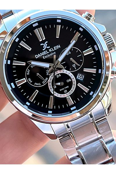 Daniel Klein Black Steel Band 3 Atm Men's Wristwatch - Dial Function, Special Boxed Edk.1.10692.1