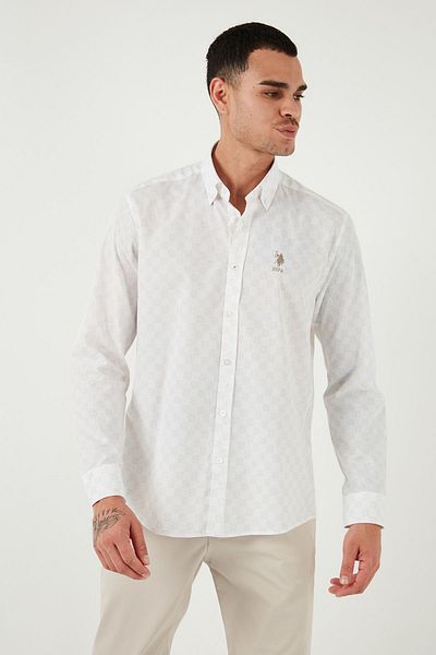 U.S. Polo Assn. Ανδρικό πουκάμισο U.S. Polo - Βαμβακερό, γιακά με κουμπιά, κανονική εφαρμογή G081GL0041831122