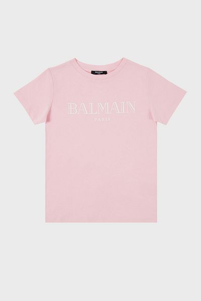 BALMAIN Παιδικό μπλουζάκι από βαμβακερό λαιμόκοψη - T SHIRT 6M8721 MX030 506