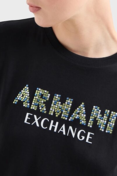 Armani Exchange Tricou din bumbac cu decolteu rotund, cu croiala normală, tricou 3DYT13 YJ8QZ 1200