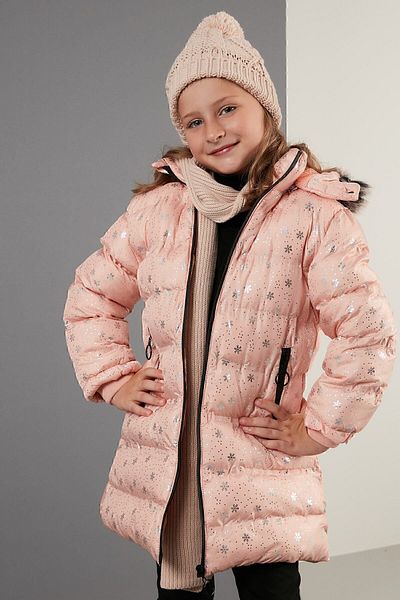 Lela Winter Long Coat with Faux Fur Collar, Removable Hooded Plush Lining, Girl's Coat 576005