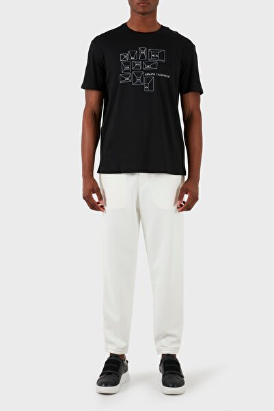 Armani Exchange Ανδρικό μπλουζάκι με λαιμόκοψη βαμβακερή κανονική εφαρμογή 3DZTAF ZJA5Z 1200