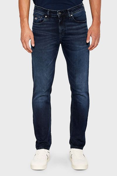 Tommy Jeans جينز رجالي من القطن المطاطي بقصة ضيقة - بنطلون جينز DM0DM19296 1BK