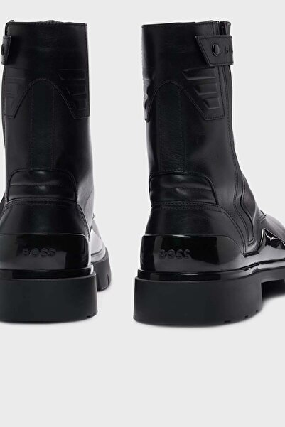 BOSS Markalı Askılı Bağcıklı Deri Bot Erkek BOT 50498601 001