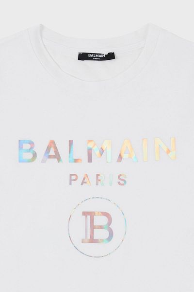 BALMAIN Παιδικό μπλουζάκι με λαιμόκοψη βαμβακερό - T SHIRT 6M8021 MX030 100MC