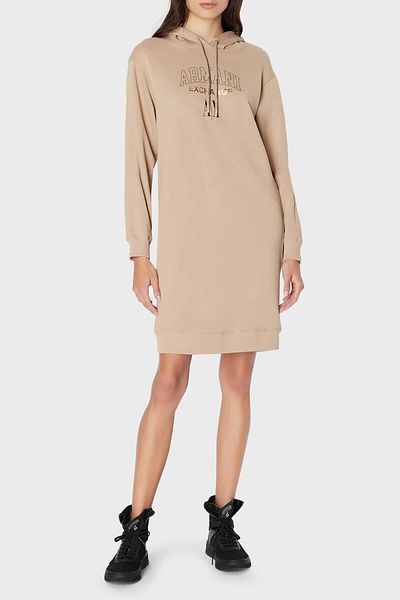 Armani Exchange Cotton Regular Fit Hooded Winter Sports Dress DRESS 6RYA78 YJEBZ 0748