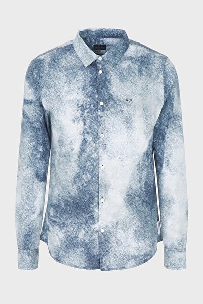 Armani Exchange Πουκάμισο Ανδρικό Πουκάμισο 100% Βαμβάκι με κανονική εφαρμογή 6RZC30 ZNXLZ 21CE