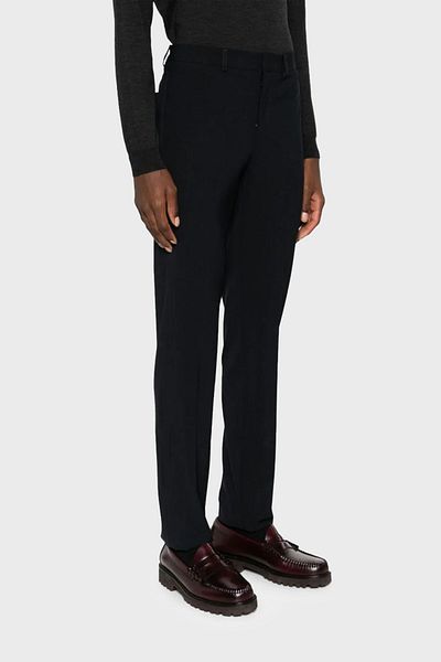 Emporio Armani بنطلون صوف مخلوط بقصة ضيقة للرجال H41P68 01506 922