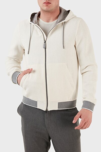 Herno Cotton Blend Hooded Zippered Regular Fit Coat Men's Coat Gı000338u 1316...