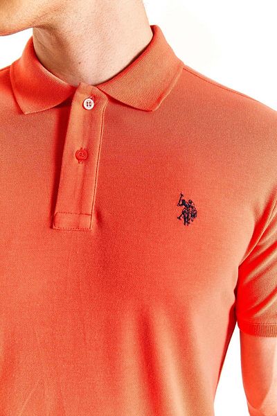 U.S. Polo Assn. US POLO ASSNMEN'S WOVEN POLO COLLAR POMEGRANATE FLOWER T-SHIRT