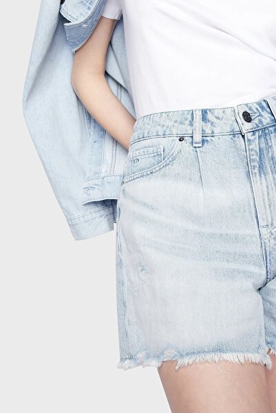 Armani Exchange Organic Cotton Ripped Detailed High Waist Denim Short SHORT 3RYJ73 Y1NRZ 1500